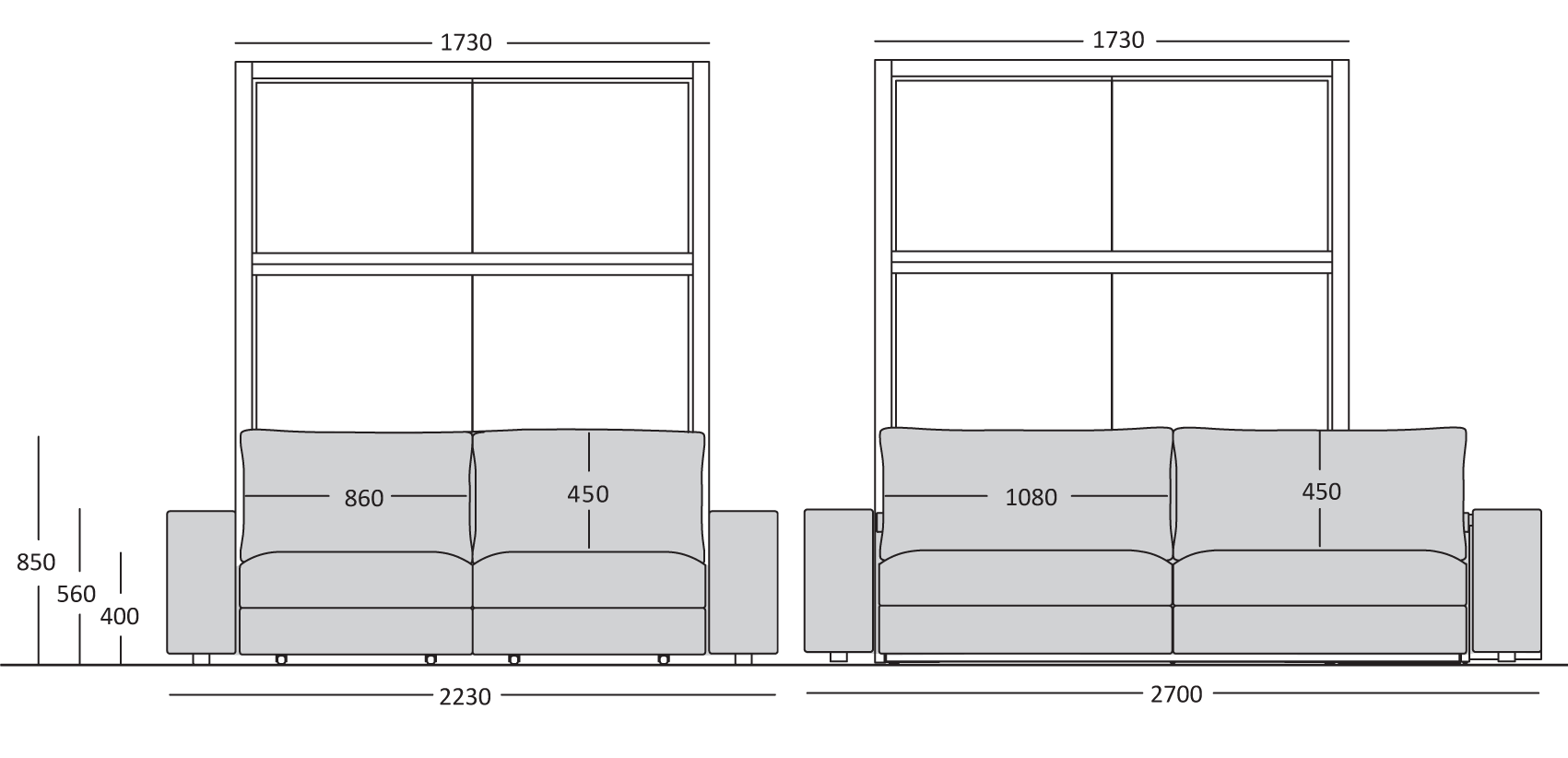 Opklapbed Tango Afmetingen 2